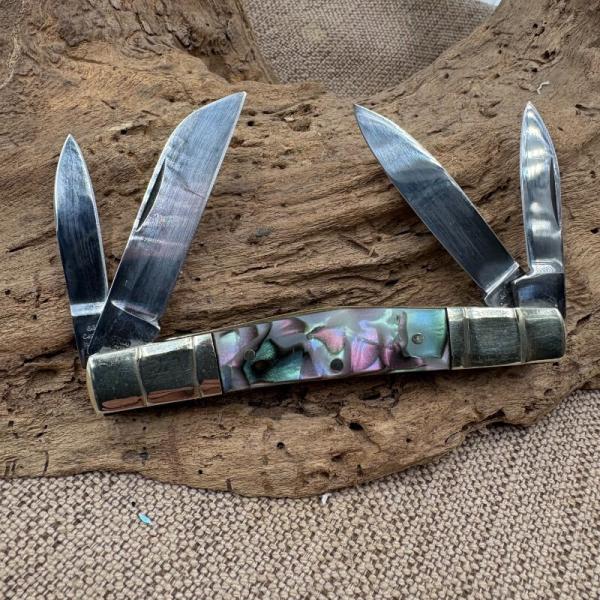 Hen & Rooster Abalone Congress 324-MOZ 4 Blade Folding Pocket Knife Carbon (103) Hen & Rooster Abalone Congress 324-MOZ 4 Blade Folding Pocket Knife Carbon (103)