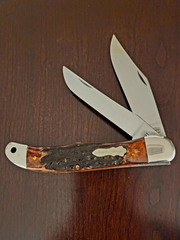 Rare Schrade + USA Uncle Henry 227UH Folding Bowie - Custom by Herman Williams Rare Schrade + USA Uncle Henry 227UH Folding Bowie - Custom by Herman Williams