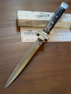  NIB 11"- 28 cm A.G.A. Campolin Brazilian Horn Maltese Automatic lockback stiletto