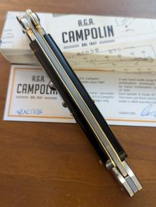  NIB 11"- 28 cm A.G.A. Campolin Brazilian Horn Maltese Automatic lockback stiletto