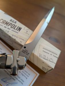  NIB 11"- 28 cm A.G.A. Campolin Brazilian Horn Maltese Automatic lockback stiletto