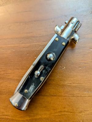 18CM-7 INCH PICKLOCK MADE IN MANIAGO ITALIAN STILETTO IN FAT BRAZILIAN HORN 
