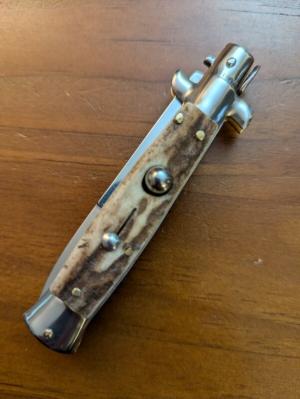 18CM-7 INCH PICKLOCK MADE IN MANIAGO ITALIAN STILETTO IN STAG HORN 