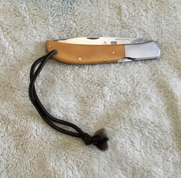 Vintage AL MAR 1005 EAGLE Folding Knife SEKI JAPAN Yellow Micarta Vintage AL MAR 1005 EAGLE Folding Knife SEKI JAPAN Yellow Micarta