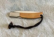 Vintage AL MAR 1005 EAGLE Folding Knife SEKI JAPAN Yellow Micarta Vintage AL MAR 1005 EAGLE Folding Knife SEKI JAPAN Yellow Micarta