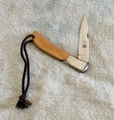 Vintage AL MAR 1005 EAGLE Folding Knife SEKI JAPAN Yellow Micarta Vintage AL MAR 1005 EAGLE Folding Knife SEKI JAPAN Yellow Micarta