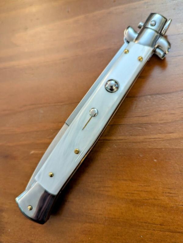 FRANK BELTRAME 28CM-11" BAYONET STILETTO GENUINE IMITATION MOTHER OF PEARL...NEW FRANK BELTRAME 28CM-11" BAYONET STILETTO GENUINE IMITATION MOTHER OF PEARL...NEW