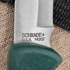 Vintage Schrade USA Old Timer 1420T Guidemaster Fixed Blade Hunting Knife (201B)