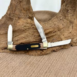 Schrade Old Timer 89OT 3 Blade Pocket Knife Clip Spey Serrated Sheepsfoot  (146)