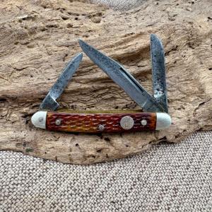 Vintage John Primble USA Belknap Hdw MFG 5390 3 Blade Small Stockman Knife (155)