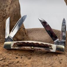 BUCK CREEK 4 BLADE STAG CONGRESS POCKET KNIFE TRADITIONAL PEN WHARNCLIFFE(177) BUCK CREEK 4 BLADE STAG CONGRESS POCKET KNIFE TRADITIONAL PEN WHARNCLIFFE(177)
