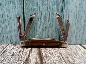 RARE ! MINT! 2007 CASE XX I468 SS Small Congress Fossil Knife W/ FLUTED BOLSTERS 