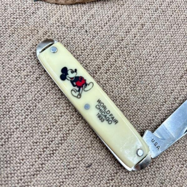 VINTAGE NOVELTY KNIFE CO USA JACK 1933 CHICAGO WORLD FAIR MICKEY MOUSE (175)