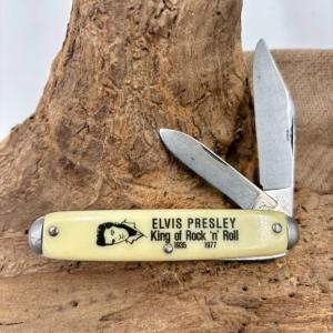 ELVIS PRESLEY 1935-1977 VINTAGE NOVELTY POCKET KNIFE CO USA 2 BLADE JACK (186)