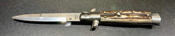 Dolphins 7” Picklock Stiletto, Stag Scales Dolphins 7” Picklock Stiletto, Stag Scales