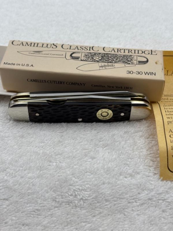 Camillus Classic Cartridge Vintage CC2 1992 30-30 Winchester Cartridge Knife Made In USA New In Box Camillus Classic Cartridge Vintage CC2 1992 30-30 Winchester Cartridge Knife Made In USA New In Box