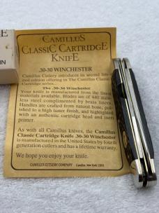Camillus Classic Cartridge Vintage CC2 1992 30-30 Winchester Cartridge Knife Made In USA New In Box Camillus Classic Cartridge Vintage CC2 1992 30-30 Winchester Cartridge Knife Made In USA New In Box
