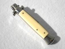 NEW FRANK BELTRAME 9" SWITCHBLADE IMITATION IVORY HANDLES BAYONET BLADE ITALIAN STILETTO NEW FRANK BELTRAME 9" SWITCHBLADE IMITATION IVORY HANDLES BAYONET BLADE ITALIAN STILETTO