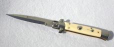 NEW FRANK BELTRAME 9" SWITCHBLADE IMITATION IVORY HANDLES BAYONET BLADE ITALIAN STILETTO NEW FRANK BELTRAME 9" SWITCHBLADE IMITATION IVORY HANDLES BAYONET BLADE ITALIAN STILETTO