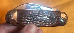 1976 Case XX 4 Dot Vintage Elephant Toe 6250 w/Glossy Unused Jigged Pakawood Handles.Gorgeous knife!