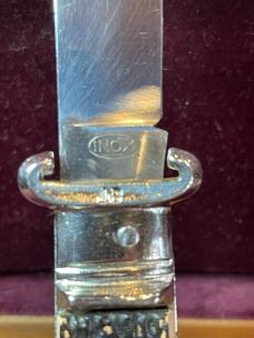 Vintage Italian Jndiana Extra 20cm Italian Shell puller Faux stag Lever automatic knife