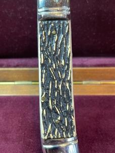 Vintage Italian Jndiana Extra 20cm Italian Shell puller Faux stag Lever automatic knife