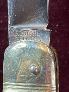 Vintage German Weidmannsheil lever automatic knife with stag scales
