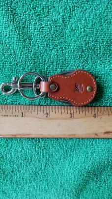 SOG Specialty Attache Leather Keychain Knife / Scissors Excellent Condition