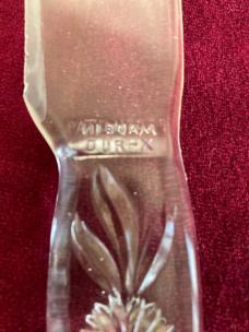 Antique Clear Color DUR-X, MADE IN U.S.A., DAISY PATTERN Glass Knife Antique Clear Color DUR-X, MADE IN U.S.A., DAISY PATTERN Glass Knife