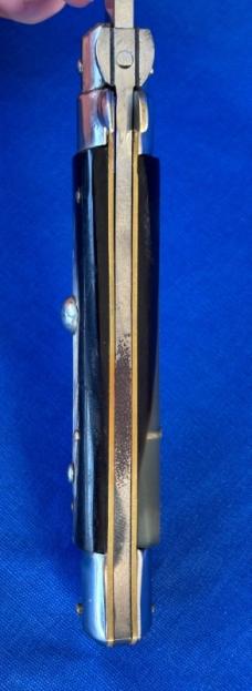 Vintage INOX 23cm Swivel Bolster Switchblade Knife Horn Scales 