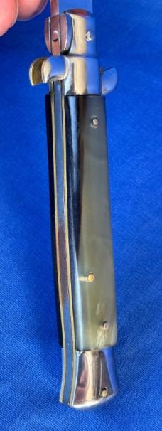 Vintage INOX 23cm Swivel Bolster Switchblade Knife Horn Scales 