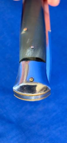 Vintage INOX 23cm Swivel Bolster Switchblade Knife Horn Scales 