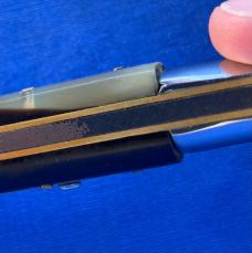Vintage INOX 23cm Swivel Bolster Switchblade Knife Horn Scales 