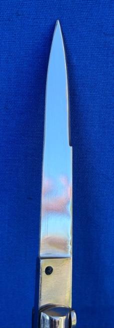 Vintage INOX 23cm Swivel Bolster Switchblade Knife Horn Scales 