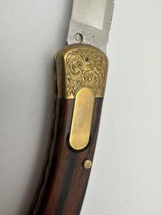 2000 Buck 110 Lock back Automatic Switchblade Engraved Bolsters Excellent 2000 Buck 110 Lock back Automatic Switchblade Engraved Bolsters Excellent