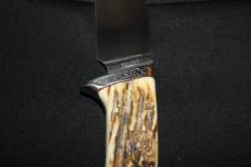 Jack Squires custom handmade integral knife, well matched gnarly stag scales, unused Jack Squires custom handmade integral knife, well matched gnarly stag scales, unused