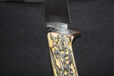 Jack Squires custom handmade integral knife, well matched gnarly stag scales, unused Jack Squires custom handmade integral knife, well matched gnarly stag scales, unused