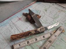 VTG WEIDMANNSHEIL Germany STAG ANTLER Secret (press down) Lockback 2 Blade Knife VTG WEIDMANNSHEIL Germany STAG ANTLER Secret (press down) Lockback 2 Blade Knife