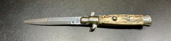 Dolphins 7” Picklock Stiletto, Stag Scales Dolphins 7” Picklock Stiletto, Stag Scales
