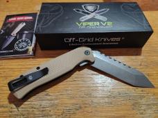 OFF-GRID KNIVES VIPER V2 COYOTE. 154CM TANTO GRAY washed Blade. COYOTE!