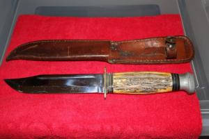 Vintage Kabar Stag Bowie w sheath.