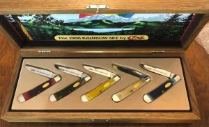 Set of 5 1988 Case Rainbow Knives with COA