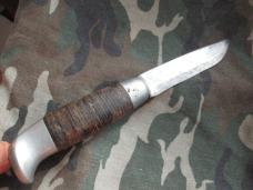 VTG BRUSLETTO Fixed Blade Knife Leather Handle 8" OAL VTG BRUSLETTO Fixed Blade Knife Leather Handle 8" OAL