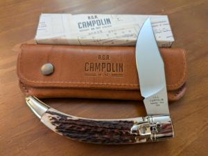 NEW IN BOX GNARLY STAG AGA CAMPOLIN DIANA LEVERLOCK AUTO WITH SHEATH 