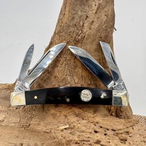 BUCK CREEK OF GERMANY 3 5/8" CLOSED BUFFALO HORN 4 BLADE CONGRESS 1095 S.S BLADE