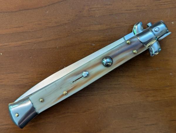 FRANK BELTRAME 28CM-11" DAGGER BLADE STILETTO BRAZILIAN HONEY HORN...NEW AND ROWDY! FRANK BELTRAME 28CM-11" DAGGER BLADE STILETTO BRAZILIAN HONEY HORN...NEW AND ROWDY!