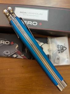 NIB AGA CAMPOLIN TURQUOISE ALUMINUM ZERO PLUS AUTOMATIC WITH POLISHED DAGGER 26cm-10.25 INCHES NIB AGA CAMPOLIN TURQUOISE ALUMINUM ZERO PLUS AUTOMATIC WITH POLISHED DAGGER 26cm-10.25 INCHES