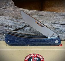 RoseCraft Blades Overall Creek Farm Hand RCT022-BDM Blue Denim Micarta D2 Drop Point RoseCraft Blades Overall Creek Farm Hand RCT022-BDM Blue Denim Micarta D2 Drop Point