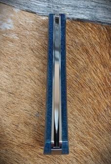 RoseCraft Blades Overall Creek Farm Hand RCT022-BDM Blue Denim Micarta D2 Drop Point RoseCraft Blades Overall Creek Farm Hand RCT022-BDM Blue Denim Micarta D2 Drop Point