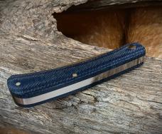 RoseCraft Blades Overall Creek Farm Hand RCT022-BDM Blue Denim Micarta D2 Drop Point RoseCraft Blades Overall Creek Farm Hand RCT022-BDM Blue Denim Micarta D2 Drop Point